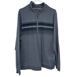 Gray Travis Mathew Golf 1/4 Zip Pullover Sweatshirt XL Chest Stripes Golfing